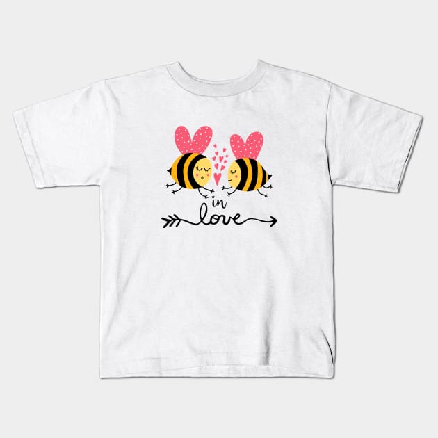 Bee in love Be in love Kids T-Shirt by UniqueMe